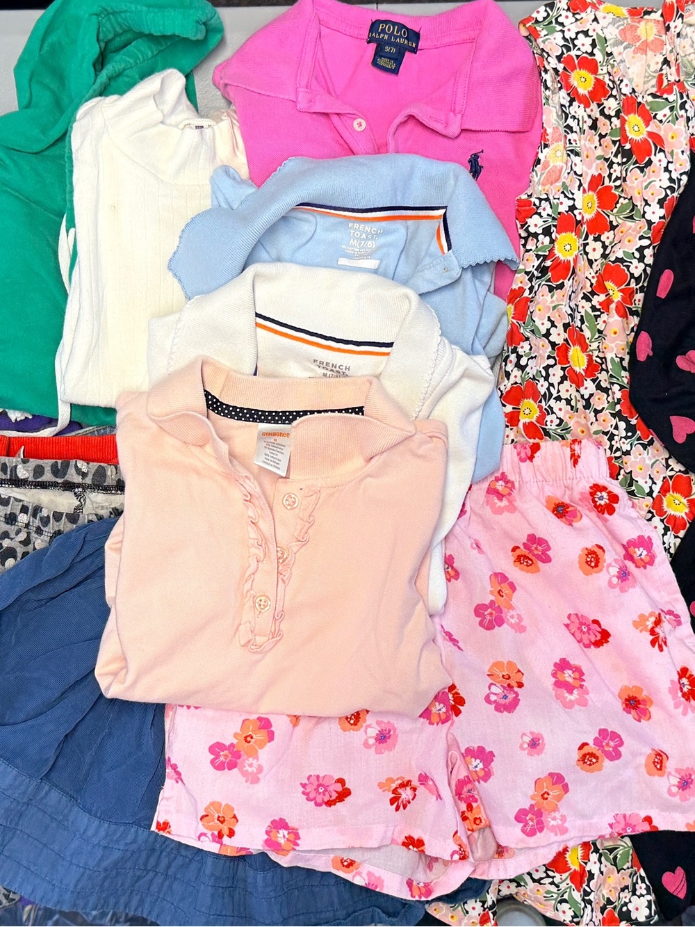 Girls 7/8 lot - 23 pcs include crewcuts, ralph lauren, gap, uniqlo, and more.